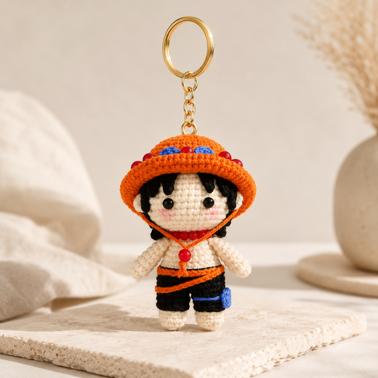 One Piece Keychain Cartoon Handmade Crochet Toys