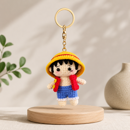 One Piece Keychain Cartoon Handmade Crochet Toys